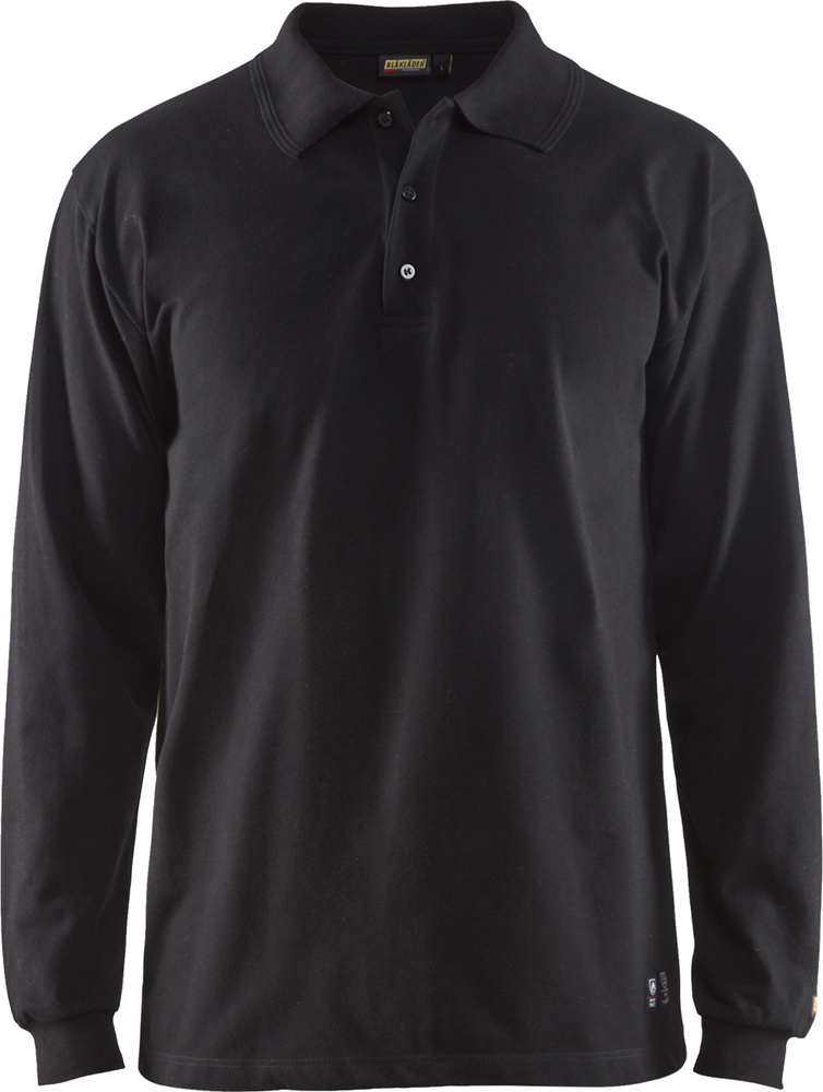 BlklderFlammschutzLangarmPoloshirt33741741Schwarz-4XL